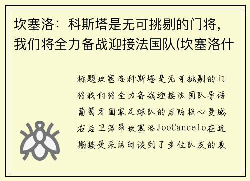 坎塞洛：科斯塔是无可挑剔的门将，我们将全力备战迎接法国队(坎塞洛什么时候复出)